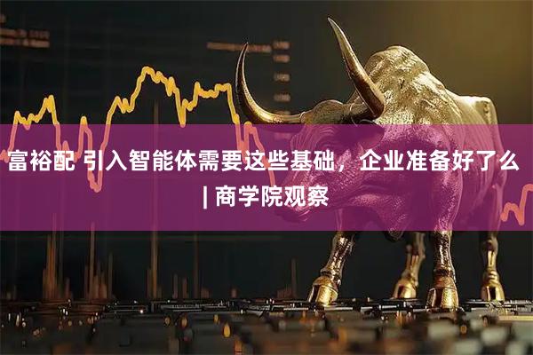 富裕配 引入智能体需要这些基础，企业准备好了么 | 商学院观察